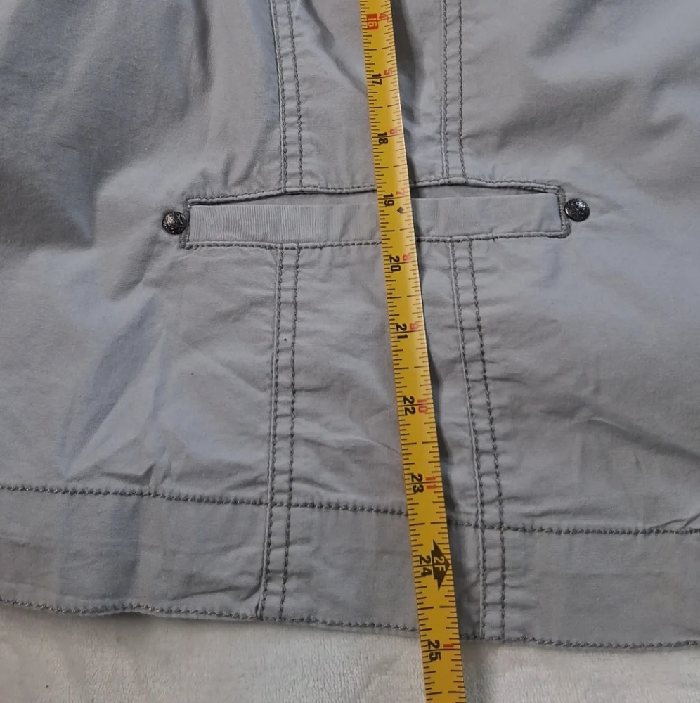 Lane Bryant Lightweight Jacket 3/4 Sleeve Gray Embroidered Plus Size 28